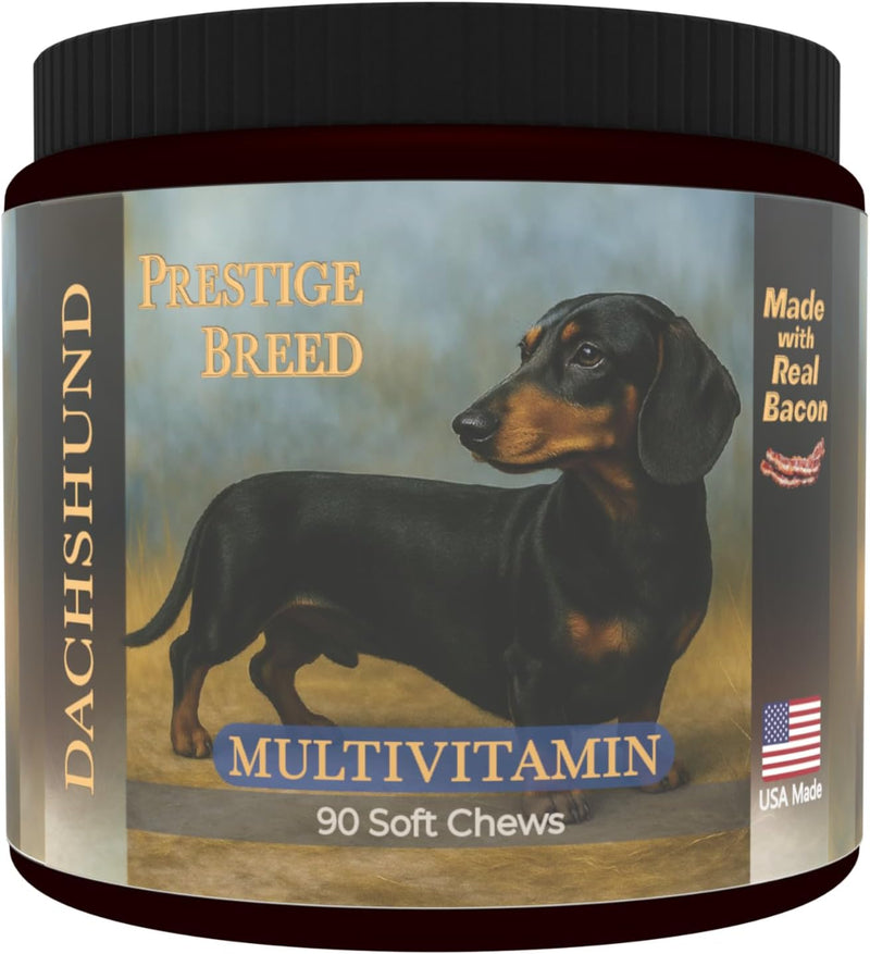 Multivitamins, Balanced Nutrition for Dachshund, 90 Count, Made in the USA with Real Bacon