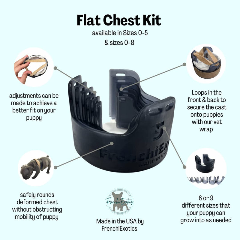 Newborn Puppy Flat Chest Kit, Whelping Essential, Size 0-5