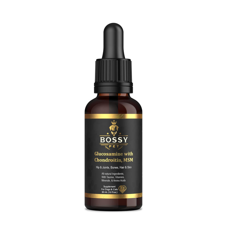 Liquid Glucosamine for Dogs & Cats - Advance Joint Support Supplement - Supplement with Chondroitin, MSM, Hyaluronic Acid, Biotin, Collagen Peptides & Taurine - Max Potency