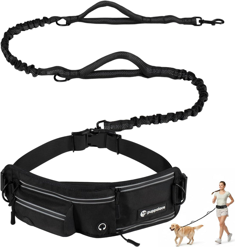 Hands Free Dog Leash with Waist Pack Bungee for Running