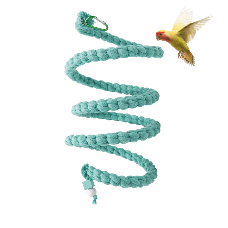 Dnoifne 59 Inch Spiral Rope Perch, Bird Cage Stand Pole Accessory, Climbing Toy for Parrot, Parakeet, Budgie, Lovebird, Cockatiel (59