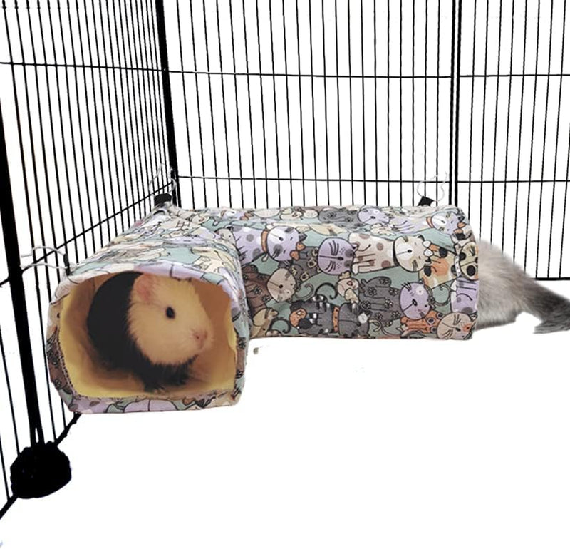 EAEDMY Guinea Pig Rat Ferret Hammock Hideout, Corner Tunnel, 14.2