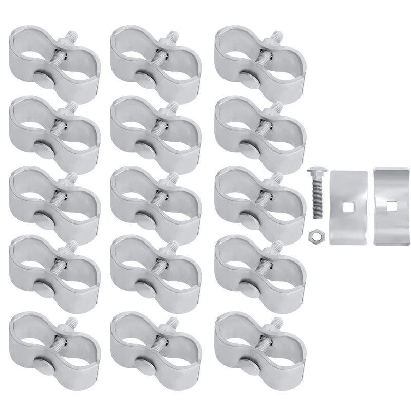 Hoqqf 16 Sets Dog Kennel Panel Clamps Chain Link Fence Clamps 1-3/8’’ Fence Parts Temporary Dog Kennel Clamps Galvanized Fence Ties for 32mm Pipe Panel Frames