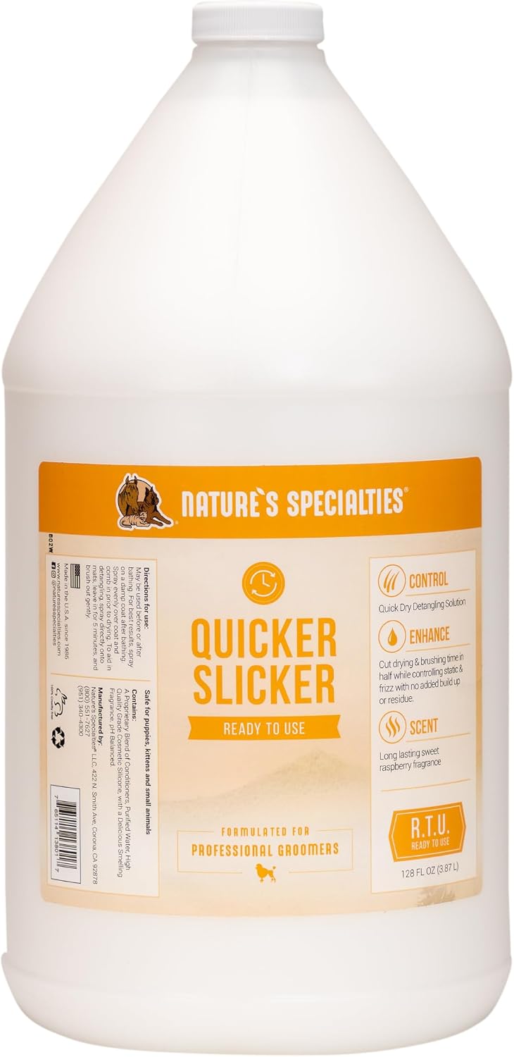 Nature's Specialties Quicker Slicker Ready to Use Detangling and Conditioning Spray, Natural Choice for Professional Gro
