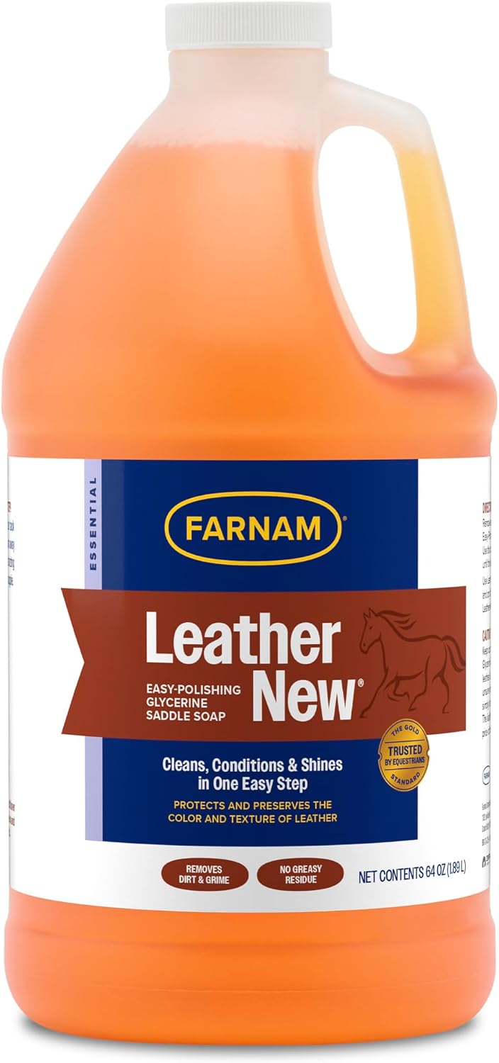 Farnam Leather New Easy-Polishing Glycerine Saddle & Leather Cleaner, 64 oz