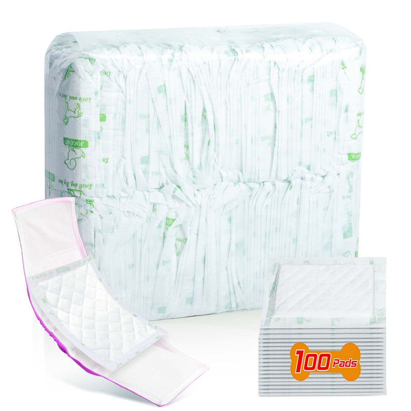 Dog Diaper Liners for Male and Female Dogs, 100ct, Super Absorbent Disposable Dog Diapers Booster Pads fit Most Pet Belly Bands and Wraps (Regular)