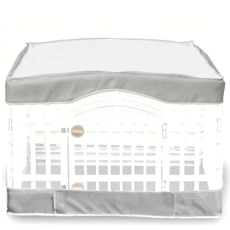2 Pack Dog Playpen Cover and Bottom Pad Fits for 36 Inch 4 Panels Pet Playpen, Dog Crate Pad Puppy Play Pen Cover, Hoop and Loop Design (Note: Playpen Not Included). (PureGray)