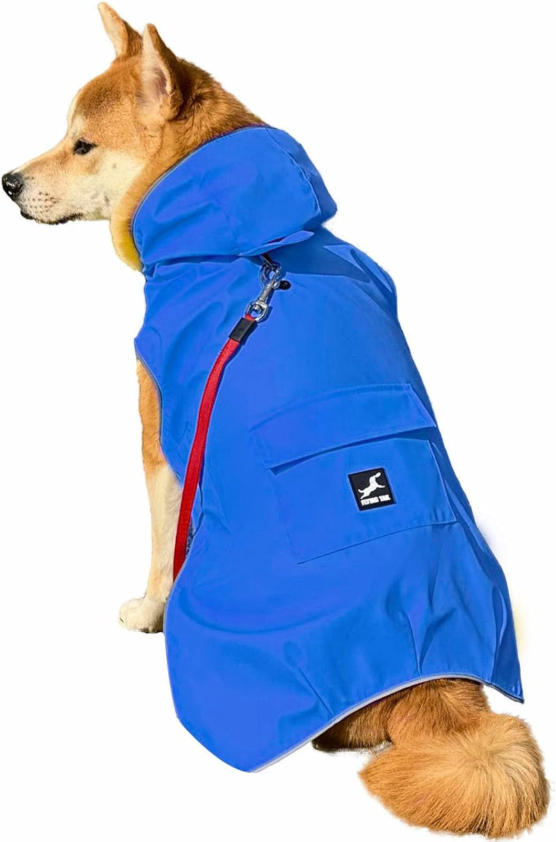 Easy Sporting Dog Raincoat with Soft Non-Stiff Fabric, Waterproof & Reflective Dog rain Jacket for High-Energy Dogs, Dog