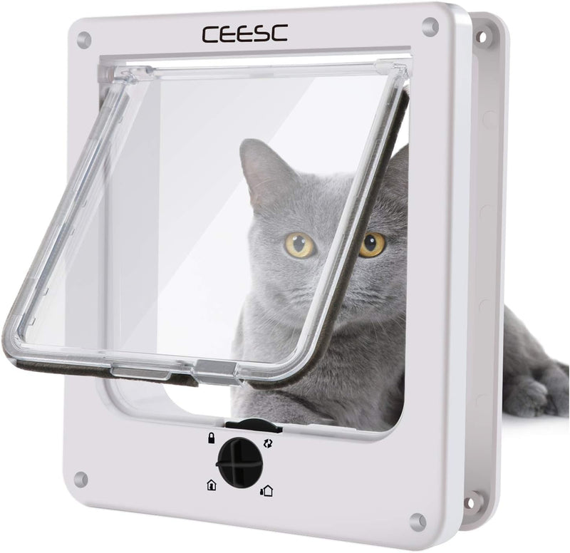CEESC Medium Cat Door for Interior/Exterior, for Pets <15.75
