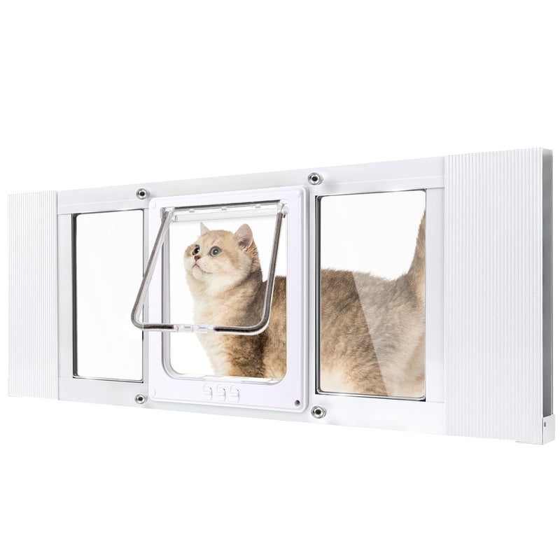 Cat Door for Window,3Min No-Damage Quick Install, Fits 31