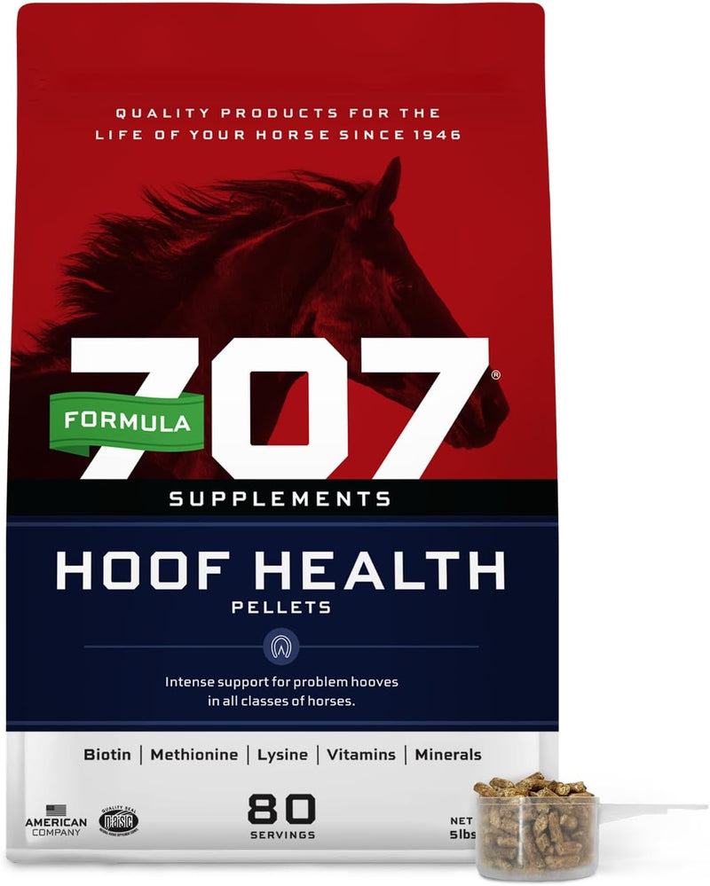 Formula 707 Hoof Health Equine Supplement 5 lb Bag - 80 Servings – Biotin, Amino Acids, and Minerals to Improve and Supp