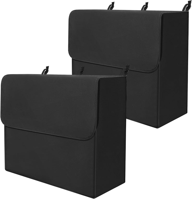 2 Pcs Black Horse Blanket Storage Bag 600D Oxford Fabric 24 x 20 x 9 in Waterproof Dust-Proof Hanging Stall Front Storag