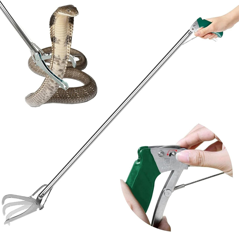 IC ICLOVER 47 Inch Heavy Duty Snake Tongs, Standard Reptile Snake Grabber