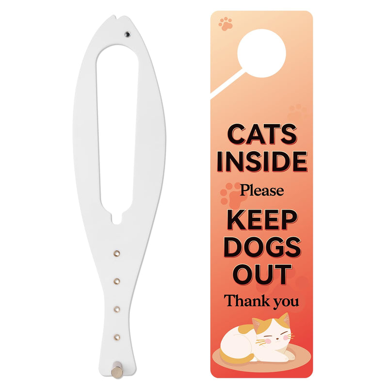 TGIOW Cat Door Latch, 1 Pcs Cat Door Stopper Pet Door Latch to Keep Dog Out of Litter Box and Food, Door Prop for Cat with 5 Adjustable Size Strap 2.5-6