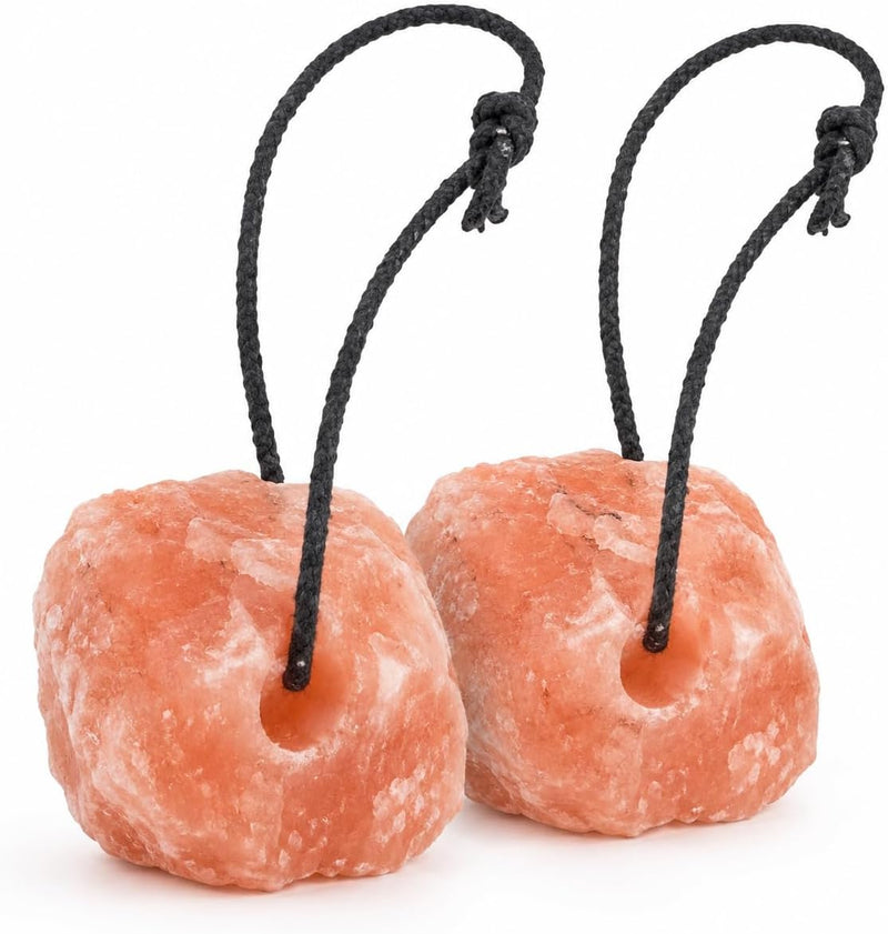 POHS Himalayan Salt Lick on Rope 6 lb Each (Pack of 2) for Horses & Livestock – Natural Pink Mineral Salt Block - Salt L