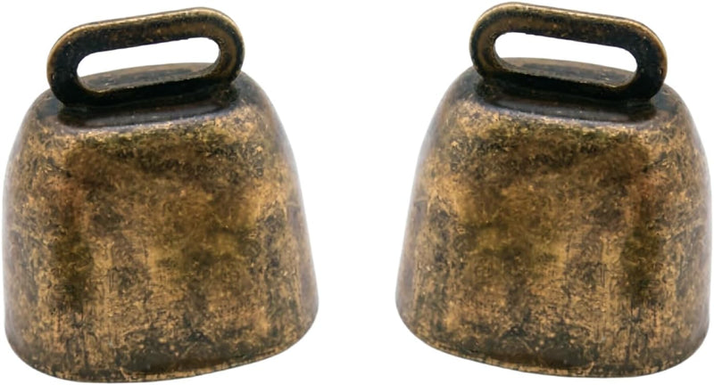 2 Pack Grazing Copper Bells, Metal Cow Bells for Dogs, Animal Copper Loud Bronze Bell, Small Brass Bell for Cow Horse Sh