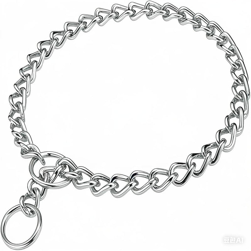 Chain Choke Collar for Dogs, Metal Slip Link Training Heavy Duty Dog Choker Collar Martingale Puppy Collars for XS Small