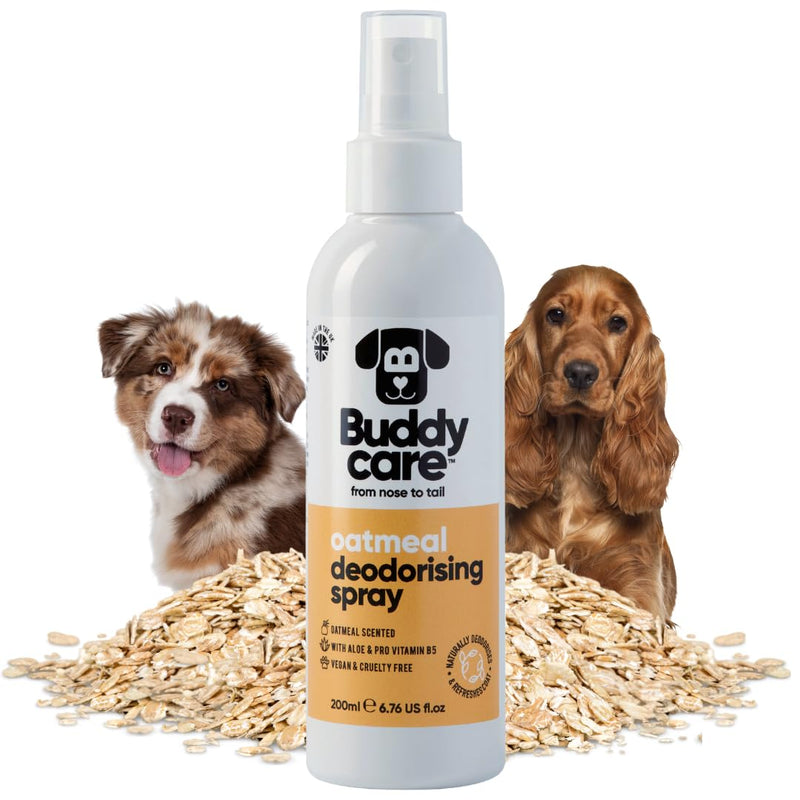 Buddycare Dog Deodorising Spray - Deodorising Spray for Dogs - With Aloe Vera and Pro Vitamin B5 (Oatmeal, 200ml)