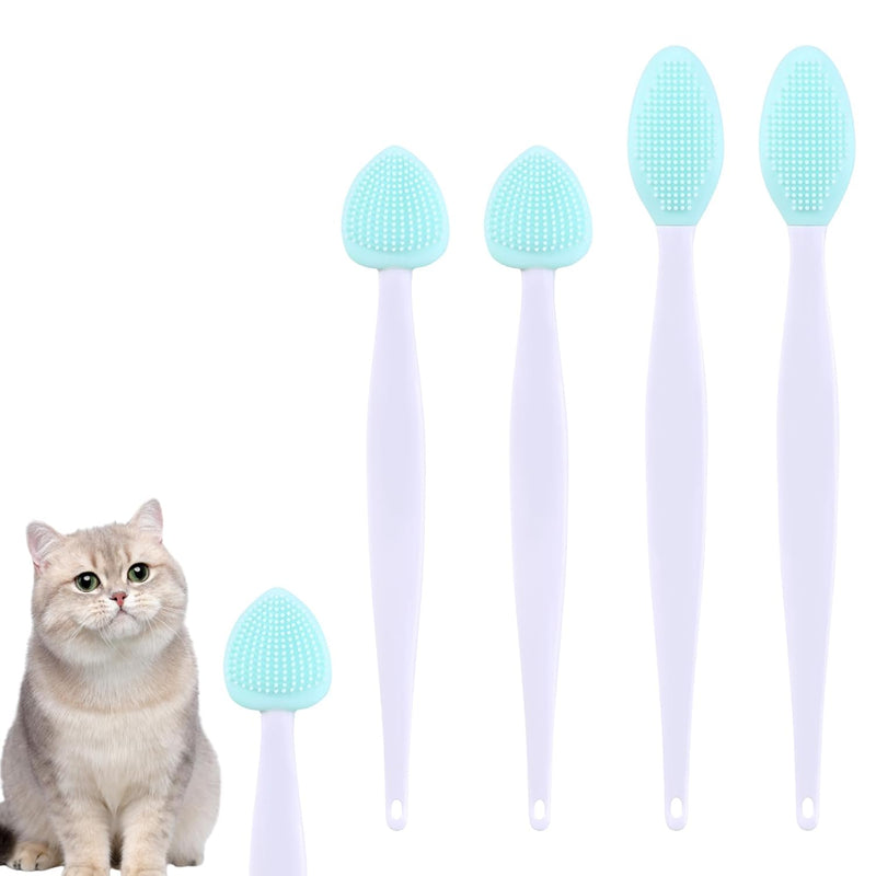 JJUNW 4Pcs Cat Acne Brush Set, Chin Treatment, Black Seed Exfoliating Brush, Dual Sided Silicone Brush for Chin Acne and