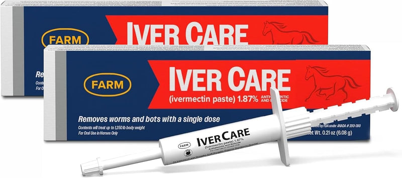 Farm Iver Care (Ivermectin Paste) 1.87% for Horses, Anthelmintic & Boticide, Apple-Flavored Horse Dewormer, 0.21 Ounces,