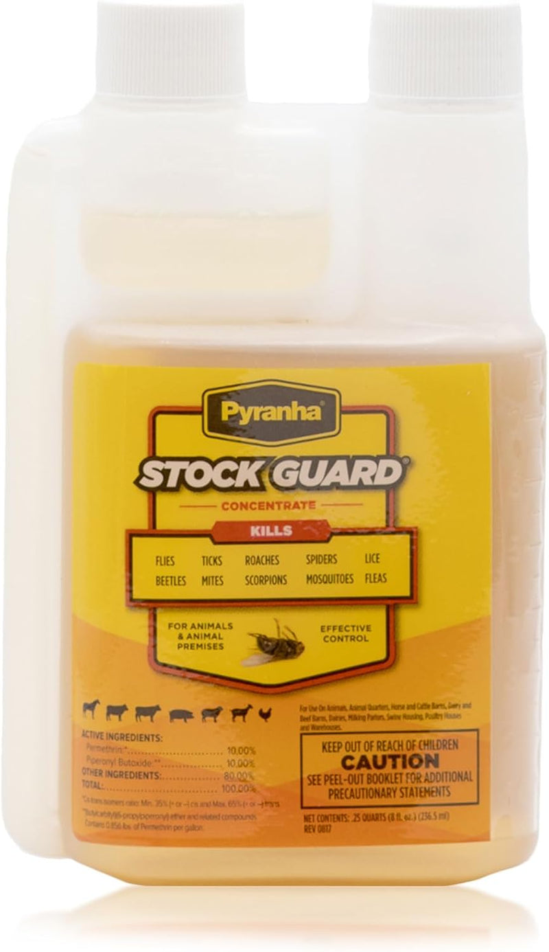 PYRANHA Stock Guard Concentrate - Livestock, Barn, Milk Rooms, Dairies, Poultry & Swine Houses Indoor Fly Control | Repe