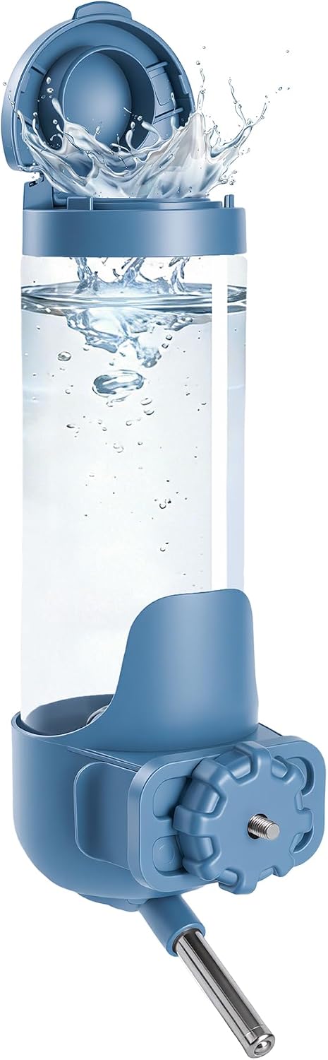 24oz Guinea Pig Water Bottle No Drip, Top Fill Rabbit Water Dispenser with Filter, Large Capacity Small Animal Water Bot