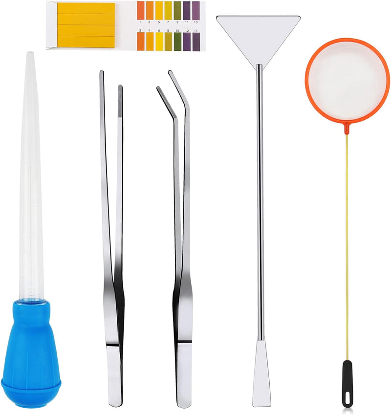 Fish Tank Cleaning Tools, 6 pcs Aquarium Cleaning Tools, Feeder Tools Kit, Aquarium Plants Cleaner, Algae Scraper for Gl