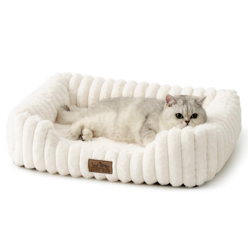 Orthopedic Dog Bed for Small Dogs & Cats - Washable Rectangle Pet Bed with Anti-Slip Bottom, Soft Calming Cat & Puppy Bed for Indoor Pets (25