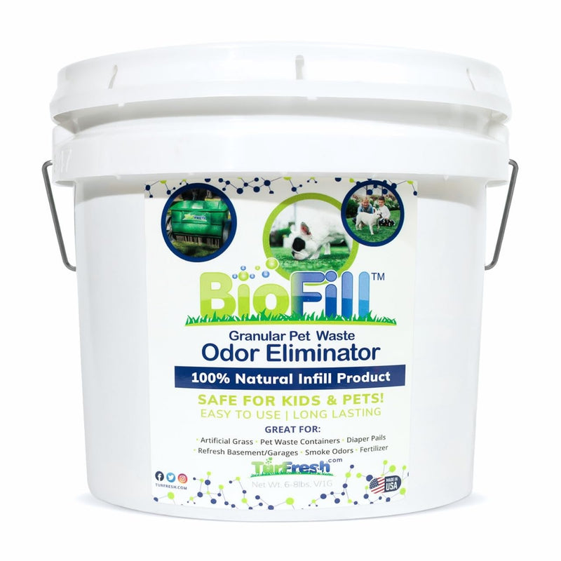 BioTurf Granular Turf Infill – Yard Odor Eliminator for Artificial Grass & Dog Runs – Natural Turf Deodorizer for Pet Urine & Feces Neutralizer – Safe for Kids & Pets – 1 Gallon Pail