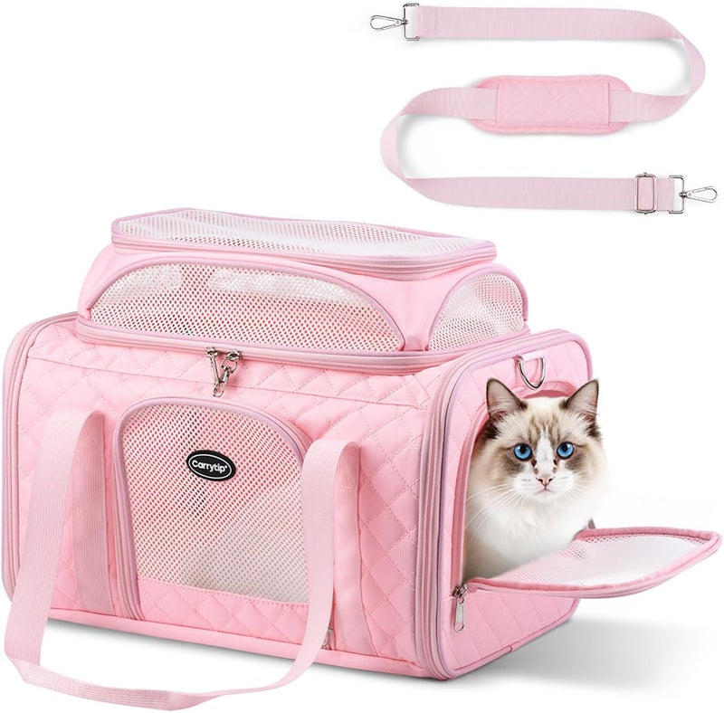 Airline Approved Cat Carrier with Expandable Top, 17x11x9.5 in