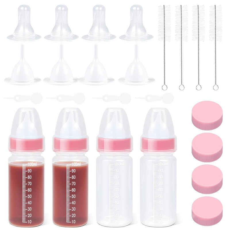 Puppy Kitten Nursing Bottle 3.4oz - Small Animal Feeding Kit with Nipples | Hand Feeding Supplies for Puppies, Kittens,