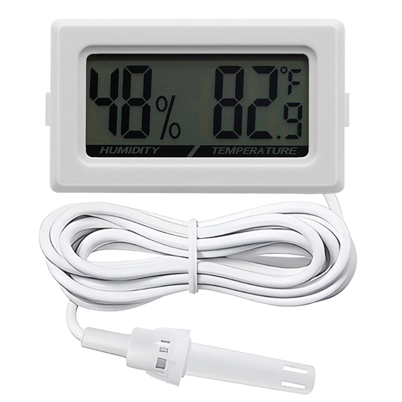 Digital Probe Thermometer Hygrometer for Reptiles - 2-in-1 Terrarium Monitor with Instant Reading, Mini Design for Turtl