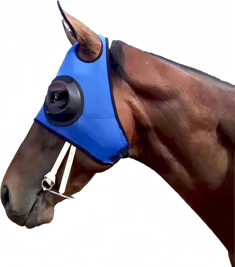 Adjustable Horse Fly Masks - Focus Aid for Racing & Training,Super Comfort Stretchy Equestrian Eye mask Large Eye Space