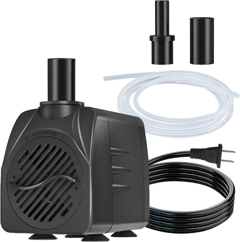 SongLong 200GPH(750L/H) 9.9ft Power Cord Submersible Pump, Water Fountain Pump with 5.3ft Lift for Ponds, Water Fountain