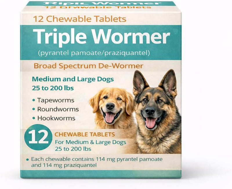 Pyrantel Pamoate and Praziquantel De-wormer Tablet for Medium & Large Dogs