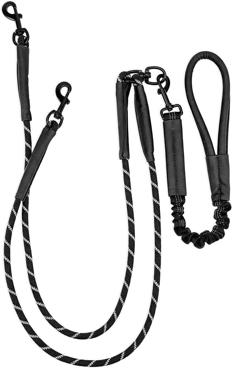 Pieviev Double Dog Leash for 2 Medium&Large Dogs, Longer Coupler, No Tangle