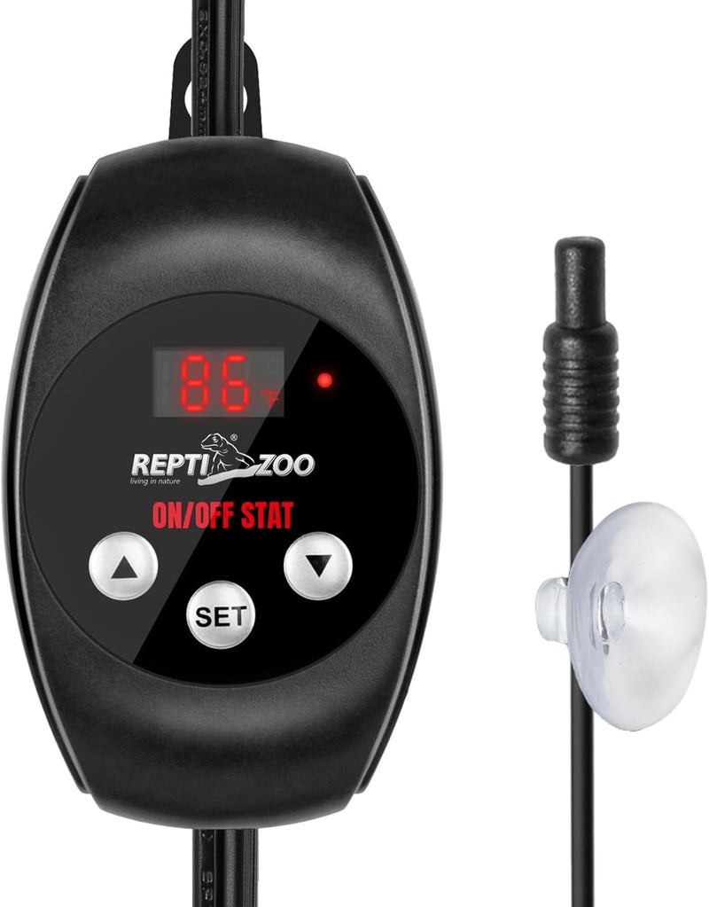 REPTI ZOO Reptile Thermostat Wide Range Temperature Controller Reptile Heat Pad Digital Thermostat Waterproof Seedling H
