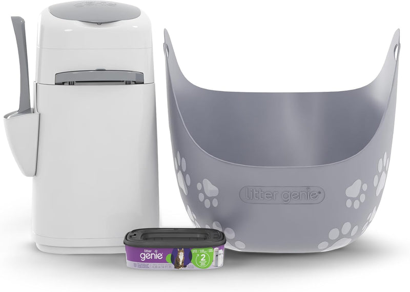 Litter Genie Style Pail and Litter Box Bundle with Scoop and Refill