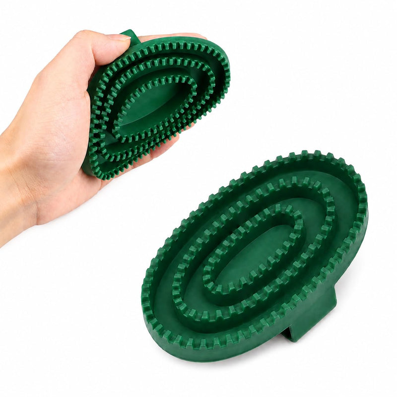 Horse Brush Set 2 Pack, Rubber Curry Comb for Horses, Dogs & Cats