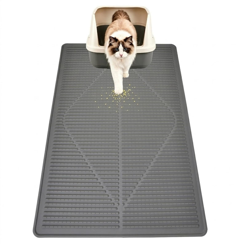 Mofason Cat Litter Mat XXL - Waterproof Kitty Litter Box mat for Floor - Extra Large Pet Trapping Litter Rug Pad - Silicone Cat Supplies & Accessories for Indoor Cats (38