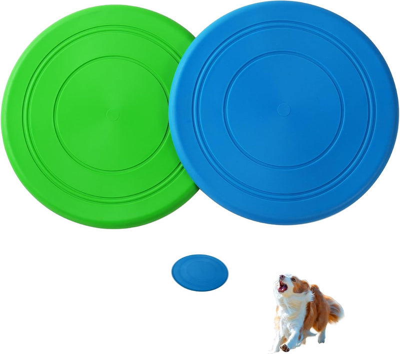 Dog Flying Disc, 2 Pack Dog Frisbee Toy Gift Set for Medium & Large Dogs