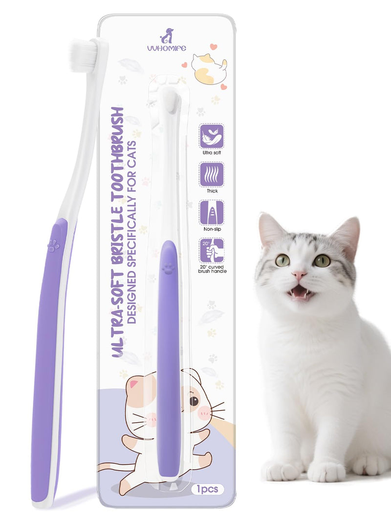 VVHOMIFE Cat Toothbrush for Daily Teeth Cleaning & Oral Care – Soft Bristle Dental Brush with Compact Head, Gentle for Cats & Kittens, Easy Daily Brushing Tool, Loved by Vets and Fur Babies