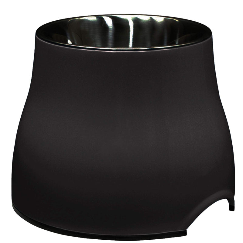 Dogit Elevated Dog Bowl, Stainless Steel Dog Food and Water Bowl for Large Dogs, Black, 73752