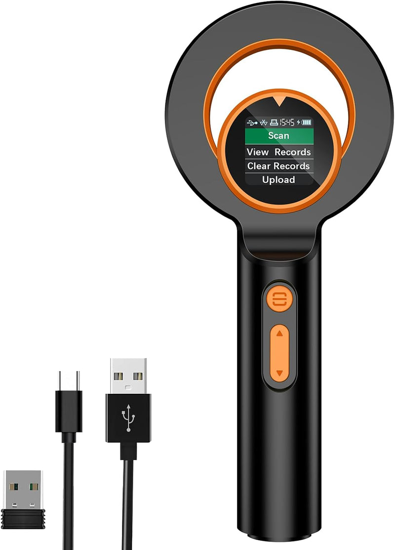 Symcode Pet Microchip Scanner RFID EMID Micro Chip Reader with 1.44IN TFT Display 134.2kHz 125kHz 15 Digits Pet Chip ID