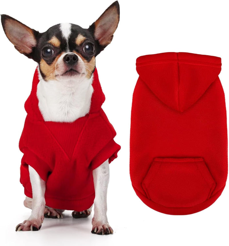 Paiaite Small Dog Hoodie Sweater Sleeveless with Pockets & Hat: Winter Pet Coat for Puppy Doggie Chihuahua, Small-Medium