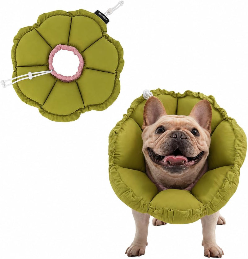 H HIDREAM Dog Cone Collar Stress-Free Recovery Cone Alternative: Adjustable Depth & Diameter for Wide-Neck Dogs (Pugs, B