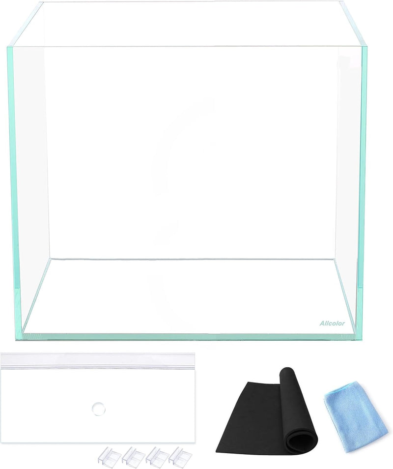 Low Iron Glass Ultra Clear Rimless Aquarium Tank,Classic Silhouette (7Gal)