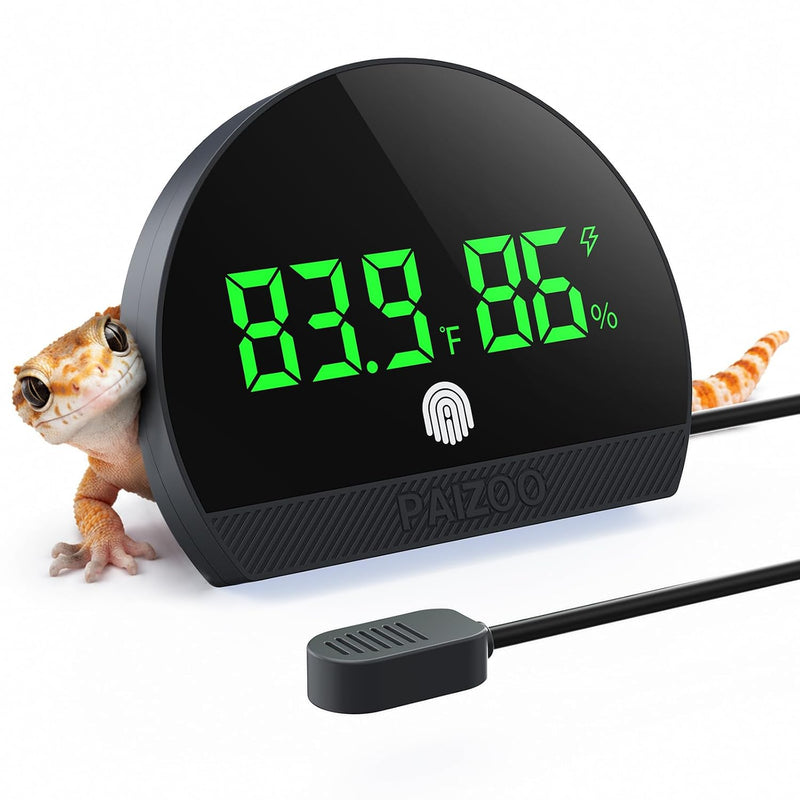 PAIZOO LED Rechargeable Reptile Thermometer Hygrometer Always-on Display