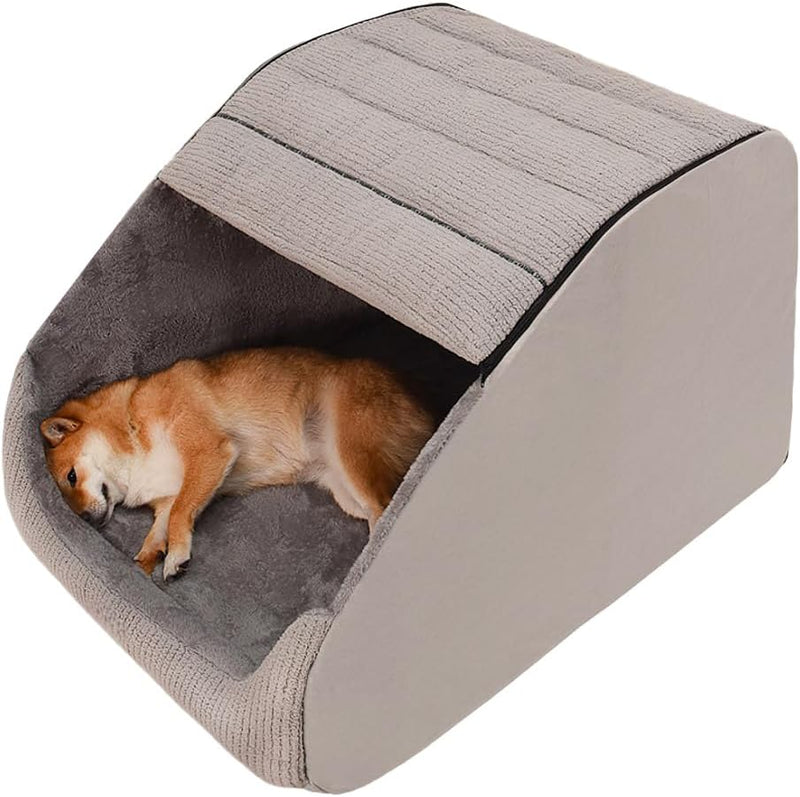Extra Large Dog Bed House, Cozy Dog House Indoor, Memory Sponge, Plush Dog Cave Bed Crate Cushion with Non-Slip Bottom f