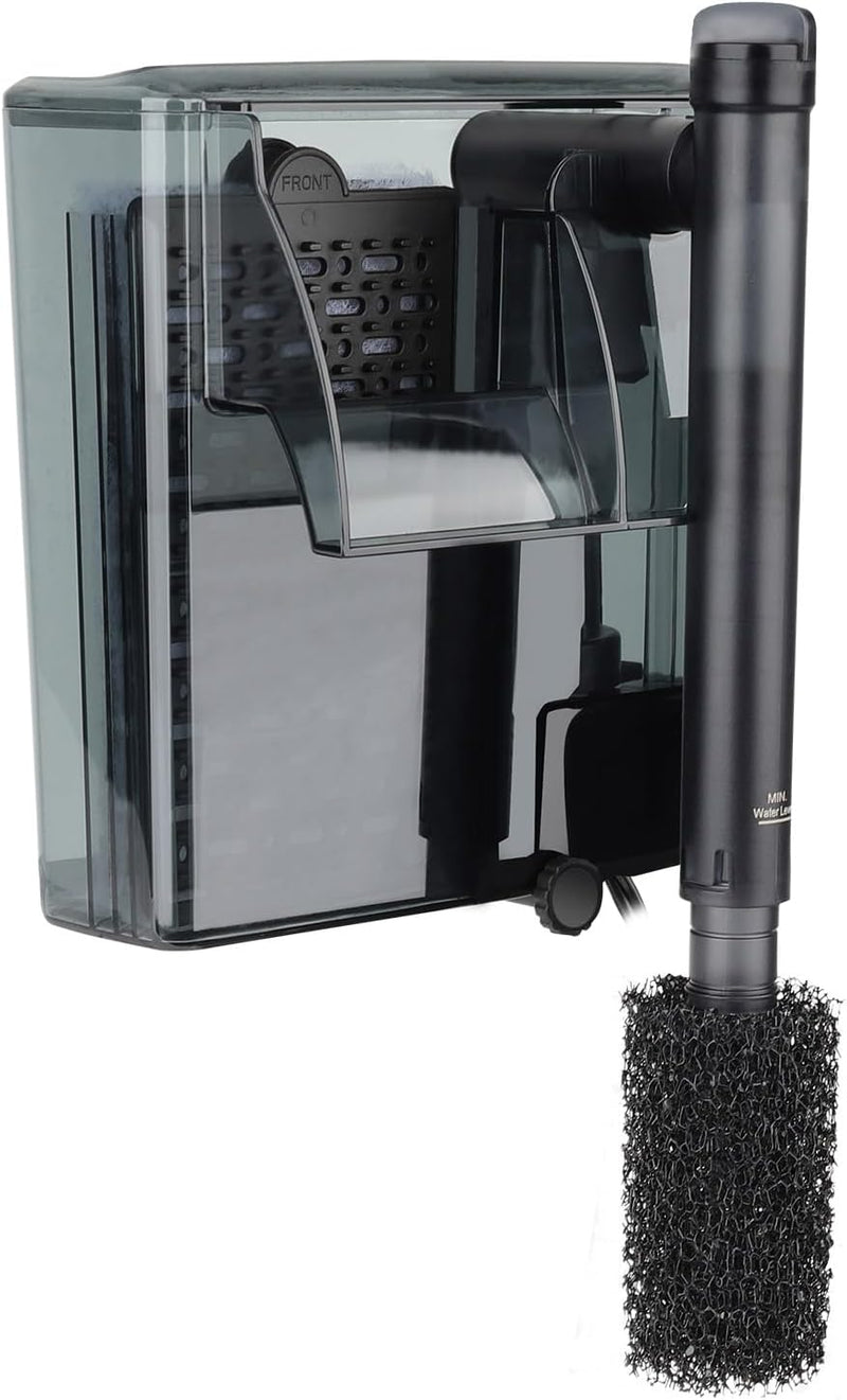 hygger Aquarium HOB Filter 105 GPH for 10-20 Gallon Fish Tank Power Filter with Adjustable Water Flow Extendable Intake